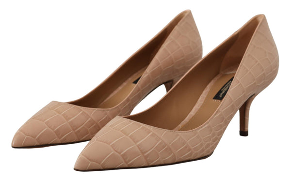 Dolce &amp; Gabbana Beige Nahkainen teräväkärkikengät Pumps -kengät