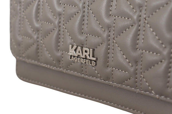 Karl Lagerfeld vaaleanharmaa nahkainen Crossbody-laukku