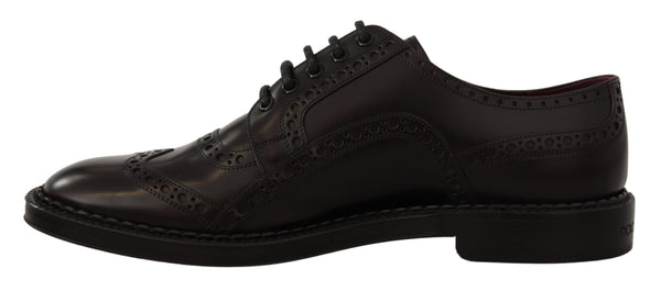 Dolce &amp; Gabbana Purple Leather Oxford Wingtip -muodolliset kengät