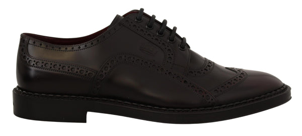 Dolce &amp; Gabbana Purple Leather Oxford Wingtip -muodolliset kengät