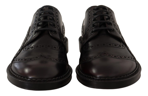 Dolce &amp; Gabbana Purple Leather Oxford Wingtip -muodolliset kengät