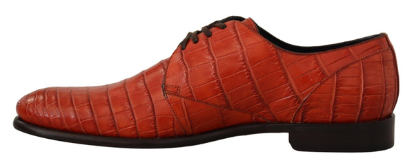 Dolce & Gabbana Exquisite Exotic Croc Leather Lace-Up Dress Shoes