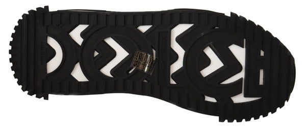 Dolce & Gabbana Black Gray Fabric Lace Up NS1 Sneakers Shoes