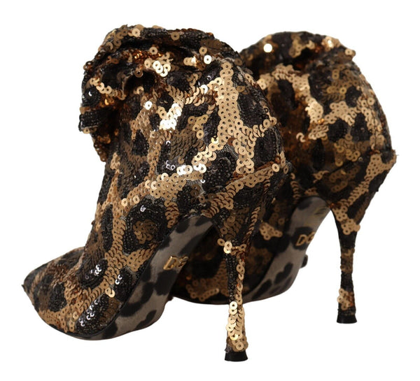 Dolce & Gabbana Elegant Leopard Sequin Knee-High Boots