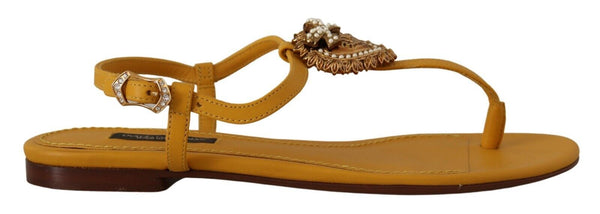 Dolce &amp; Gabbana Sinappinahka Devotion Flats Sandaalit Kengät