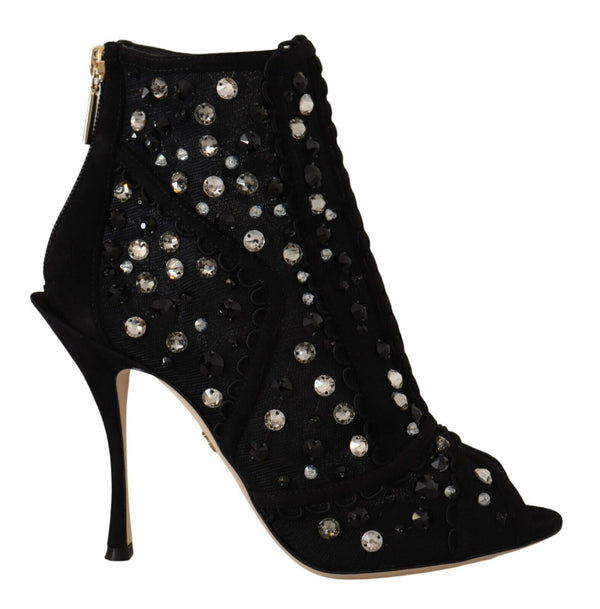 Dolce & Gabbana Embellished Crystal Short Boots