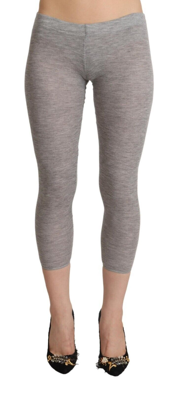 Ermanno Scervino Grey Modal matalavyötäröiset, kapeat leggingsit, ohuet housut