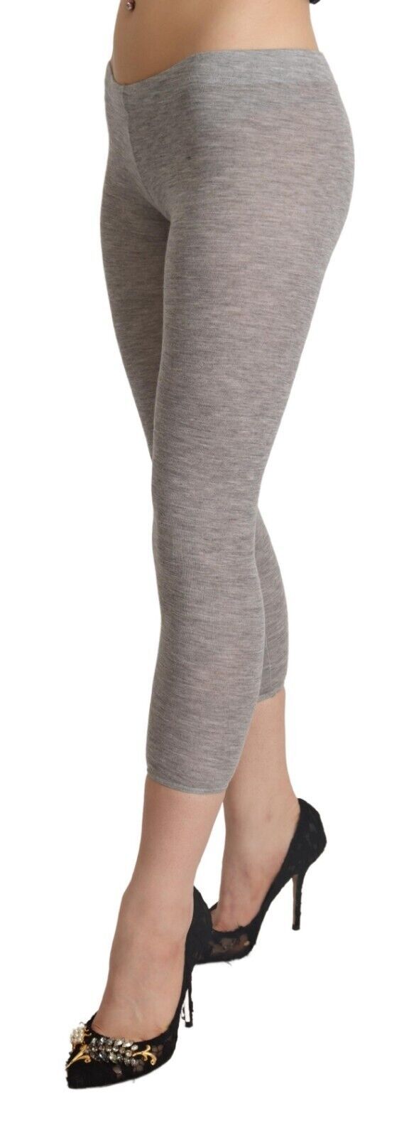 Ermanno Scervino Grey Modal matalavyötäröiset, kapeat leggingsit, ohuet housut