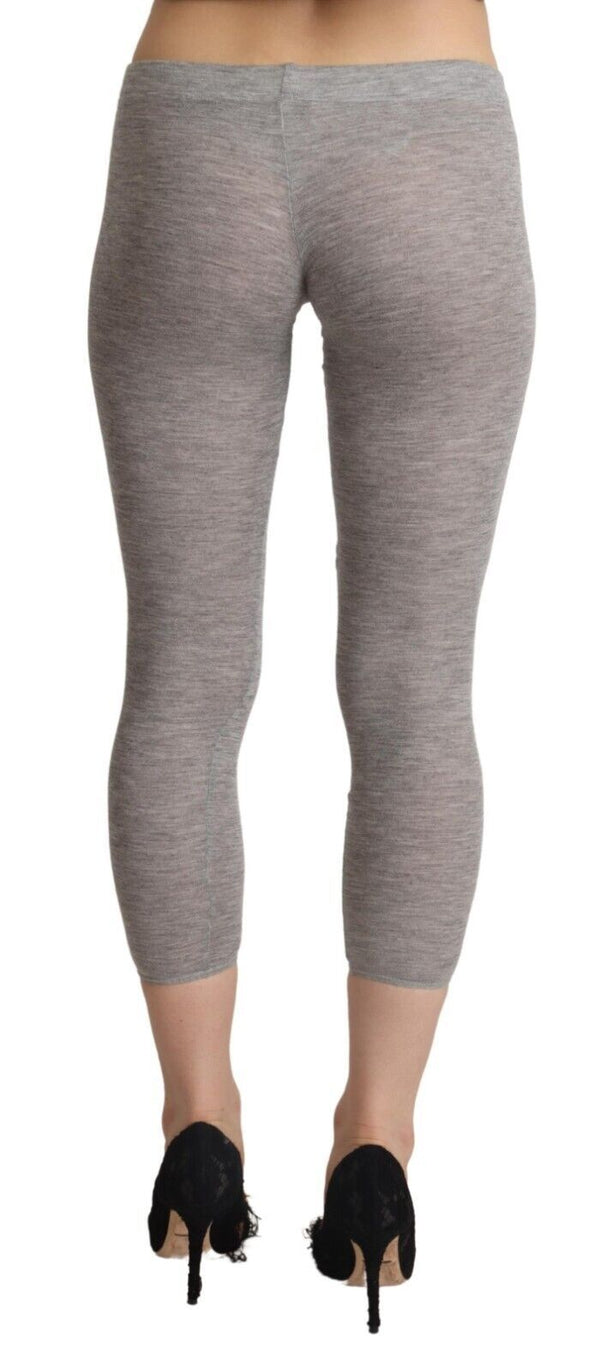 Ermanno Scervino Grey Modal matalavyötäröiset, kapeat leggingsit, ohuet housut