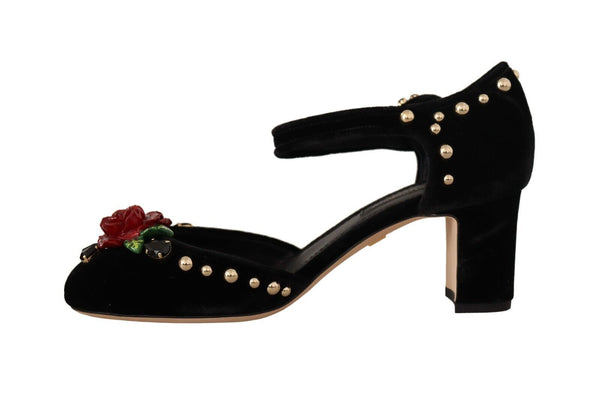 Dolce &amp; Gabbana musta koristellut nilkkahihna heels sandaalit kengät