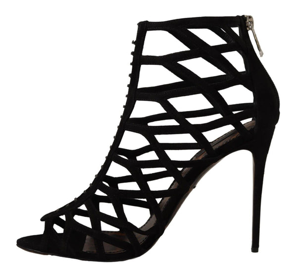 Dolce &amp; Gabbana Black Suede Stiletto Heels Bette Sandals -kengät