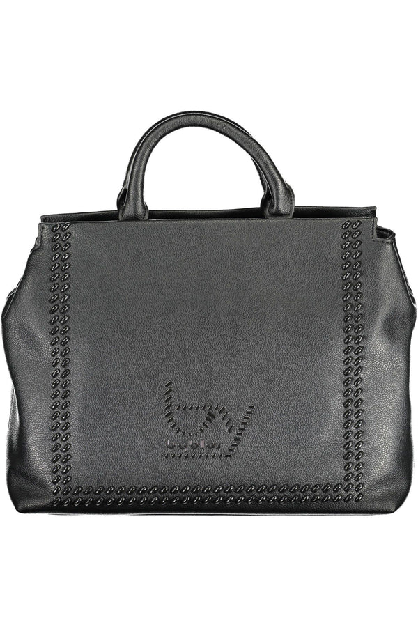 BYBLOS Elegant Two-Handle Black Handbag with Contrasting Details