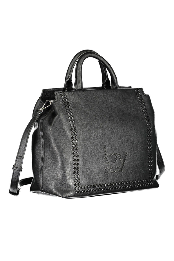 BYBLOS Elegant Two-Handle Black Handbag with Contrasting Details