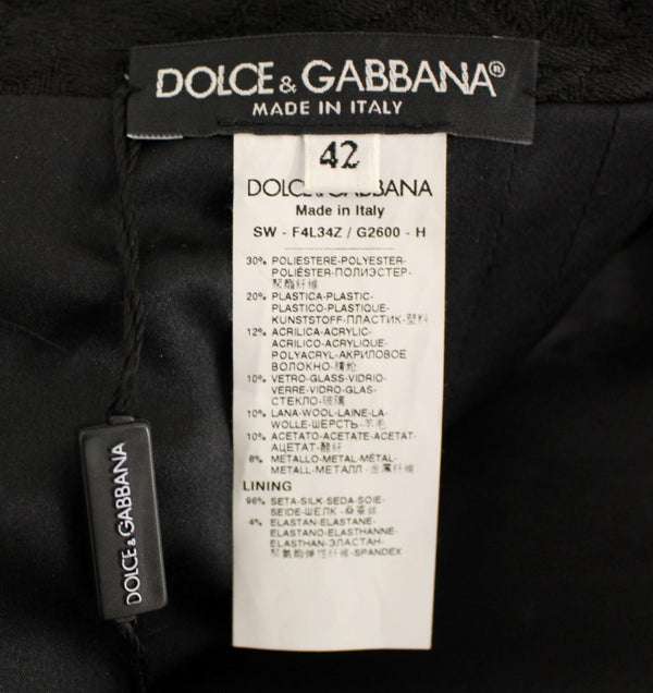 Dolce &amp; Gabbana Black Crystal käsintehty polven yläpuolella hame