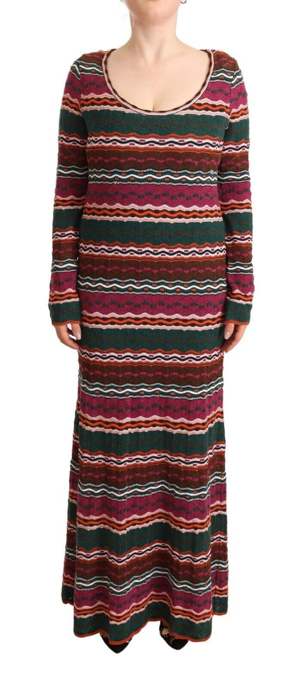 Missoni Multicolor Stripe Villa -neulottu Maxi-tuppimekko