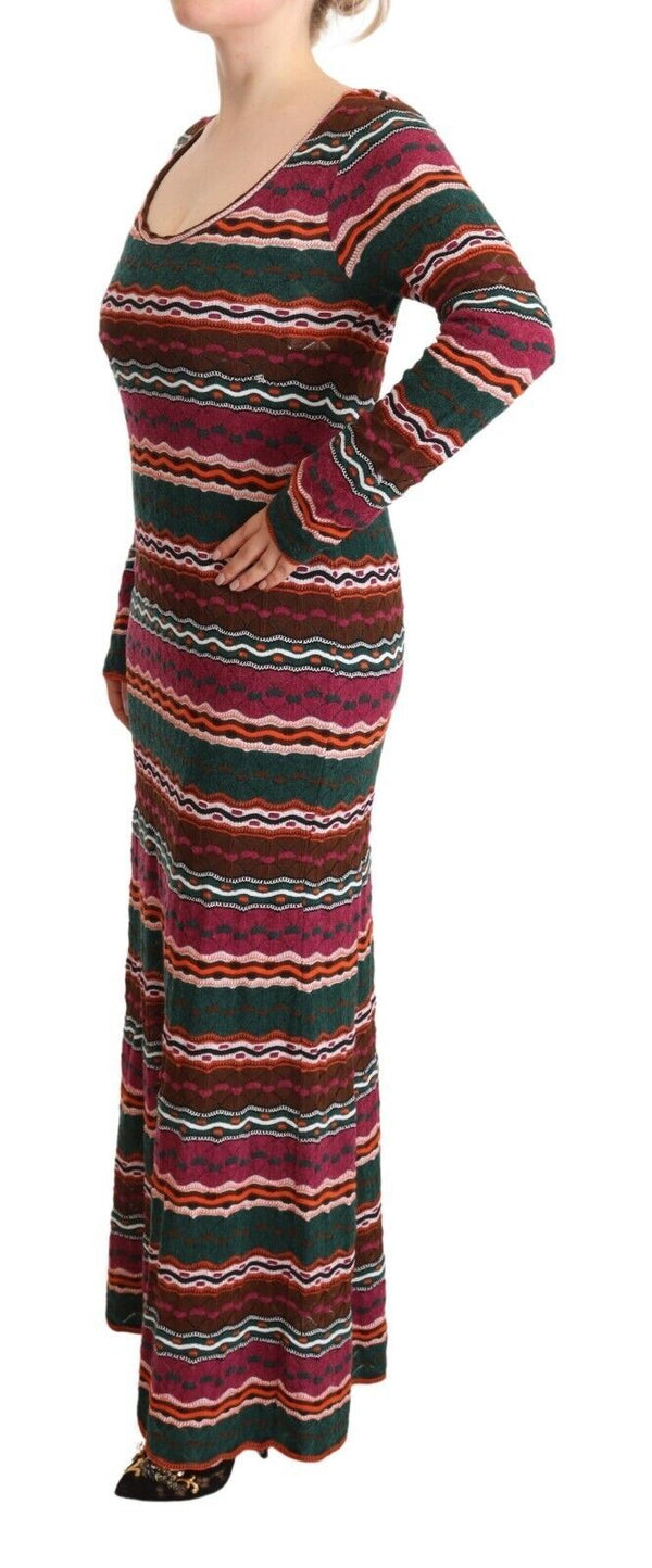 Missoni Multicolor Stripe Villa -neulottu Maxi-tuppimekko