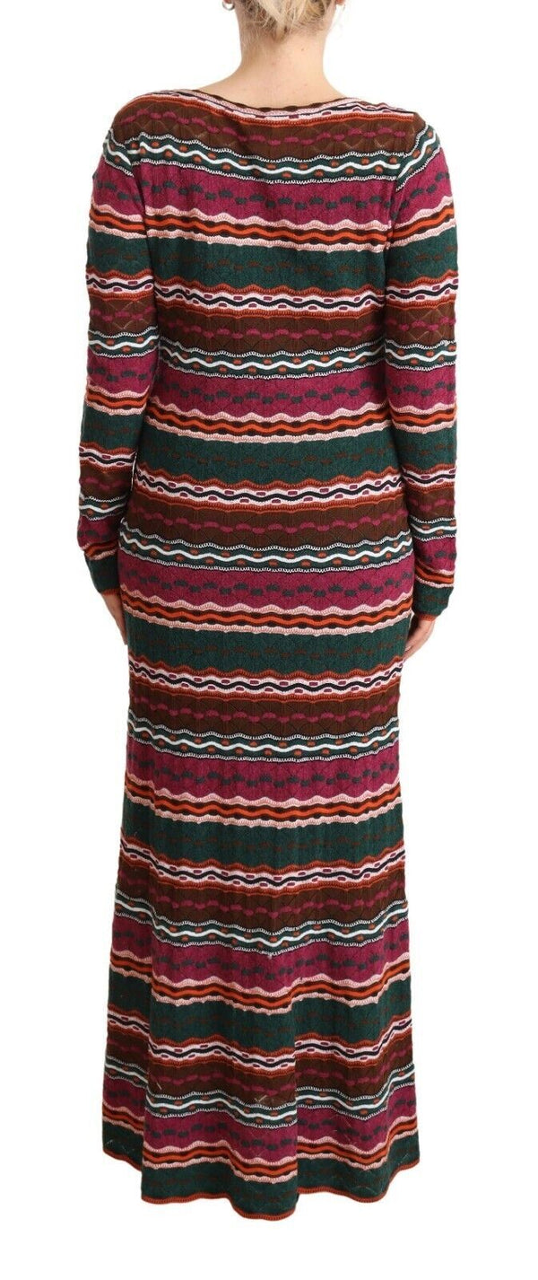 Missoni Multicolor Stripe Villa -neulottu Maxi-tuppimekko