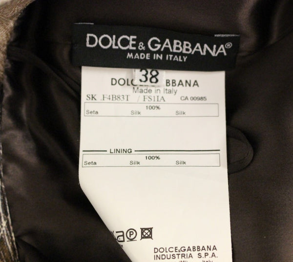 Dolce &amp; Gabbana ruskea kukkainen silkki suora kokohame