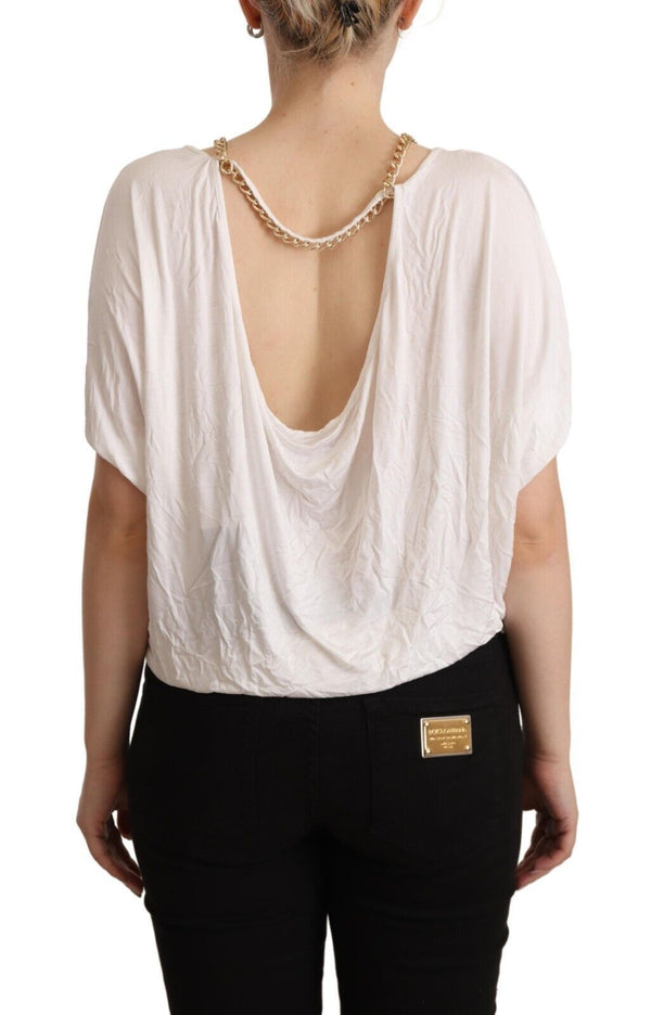 Guess By Marciano White Short Sleeves Gold Chain T-paitatoppi