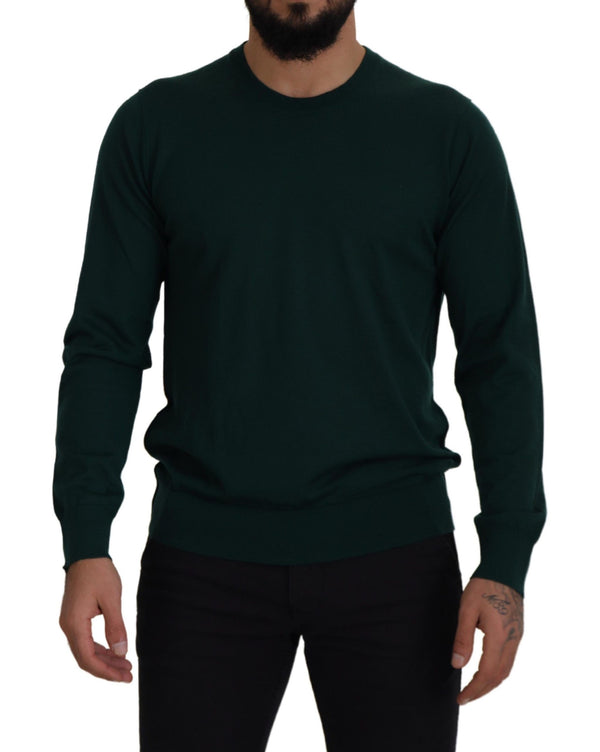 Dolce &amp; Gabbana Green Cashmere Crewneck villapaita