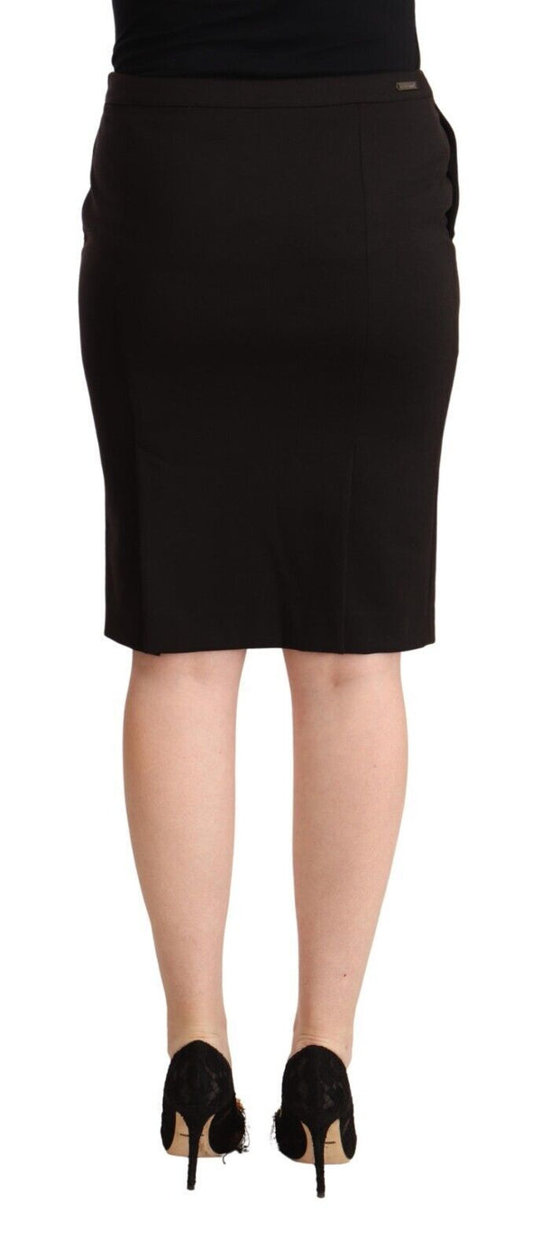 GF Ferre Sleek Black Pencil Skirt Knee Length