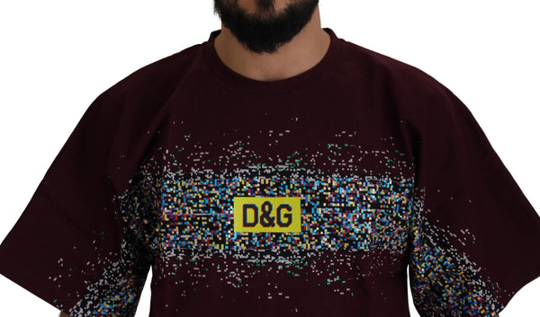 Dolce &amp; Gabbana Bordeaux Cotton DG CHANNEL Top T-paita