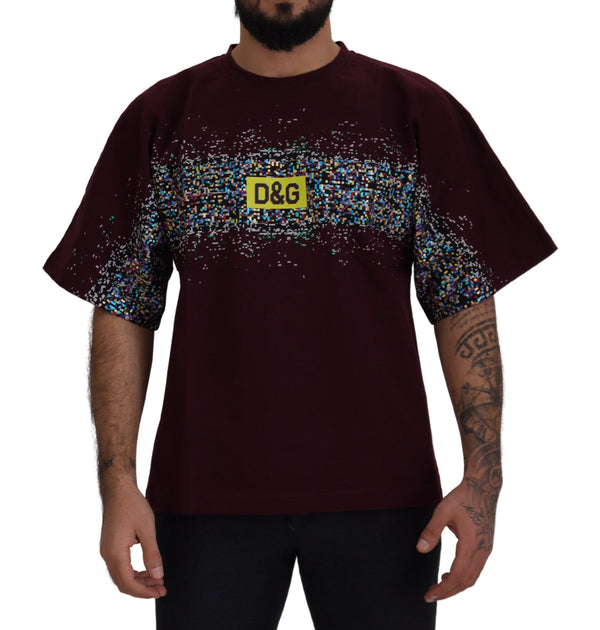 Dolce &amp; Gabbana Bordeaux Cotton DG CHANNEL Top T-paita