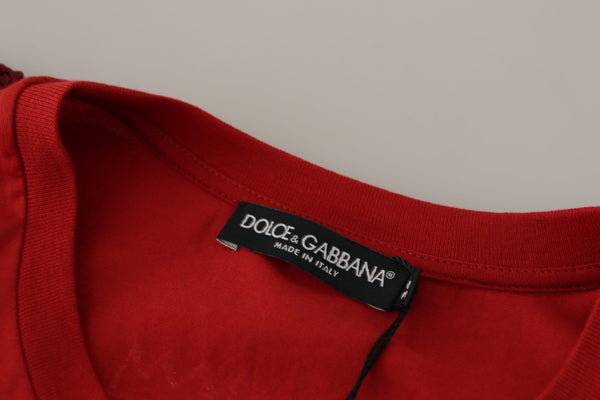 Dolce &amp; Gabbana Red Amor Vincit Omnia Crewneck T-paita