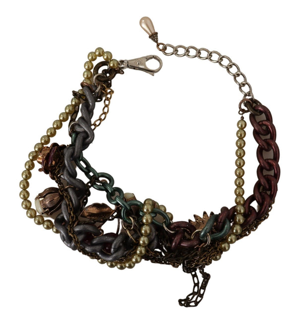 Dolce &amp; Gabbana kultainen messinki Sisilia kukka Crystal Statement -kaulakoru