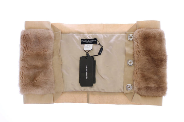 Dolce &amp; Gabbana Beige MINK Fur huivi Foulard Neck Wrap