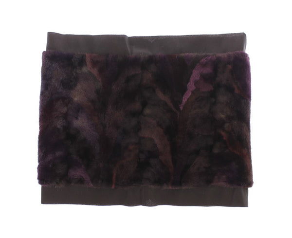 Dolce &amp; Gabbana Purple MINK Fur huivi Foulard Neck Wrap