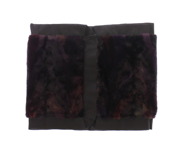 Dolce &amp; Gabbana Purple MINK Fur huivi Foulard Neck Wrap