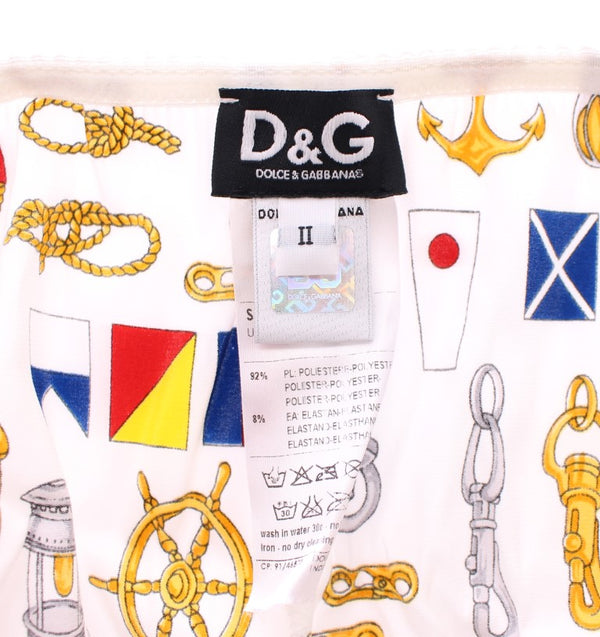 Dolce &amp; Gabbana White Sailor Bran Sukkahousut Stretch Alusvaatteet