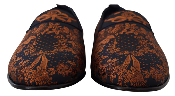 Dolce &amp; Gabbana Blue Rust Floral Tossut Loafers Kengät