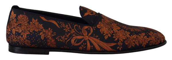 Dolce &amp; Gabbana Blue Rust Floral Tossut Loafers Kengät