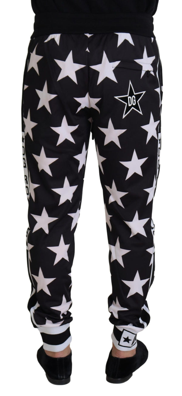 Dolce &amp; Gabbana Black White Star Print DG Royals -housut