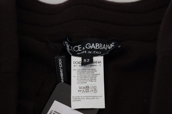 Dolce &amp; Gabbana Ruskeat Cashmere Housut Alaosat Kiristysnauhahousut