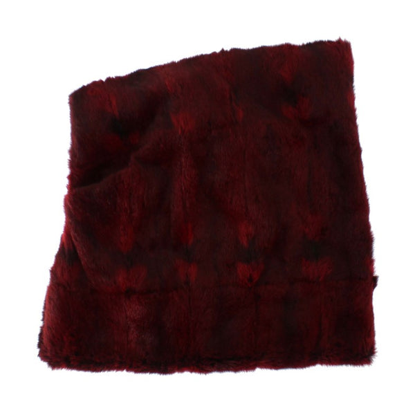 Dolce &amp; Gabbana Bordeaux Hamster Fur Virkattu hupullinen huivihattu