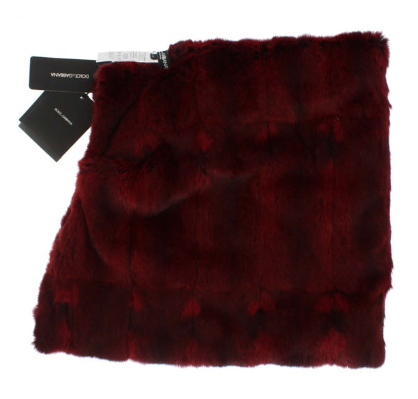 Dolce &amp; Gabbana Bordeaux Hamster Fur Virkattu hupullinen huivihattu