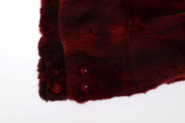 Dolce &amp; Gabbana Bordeaux Hamster Fur Virkattu hupullinen huivihattu