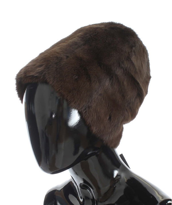 Dolce &amp; Gabbana Ruskea Weasel Fur Naisten Cashmere Hat Pipo