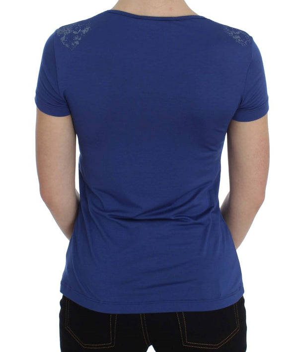 Ermanno Scervino Blue Modal Stretch T-paita