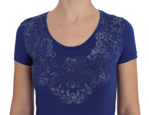 Ermanno Scervino Blue Modal Stretch T-paita