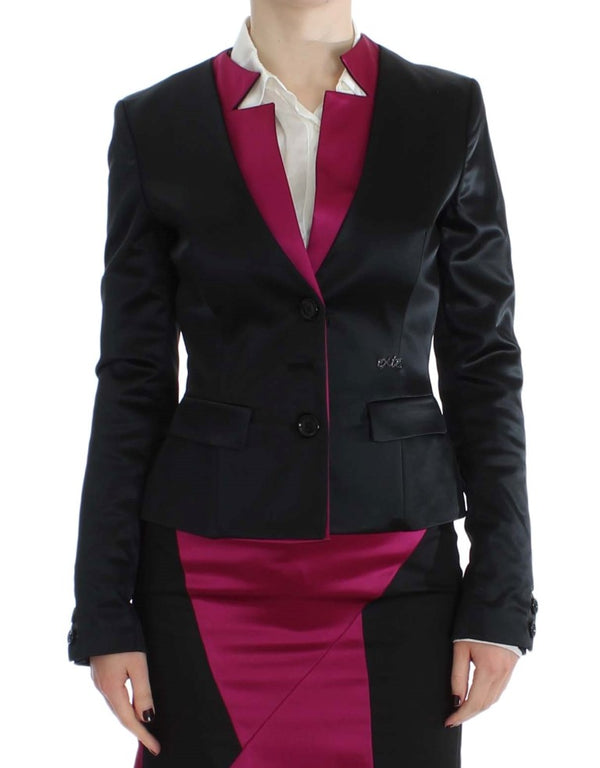 Exte Black Pink Stretch Blazer -takki