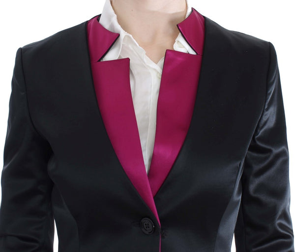 Exte Black Pink Stretch Blazer -takki