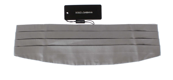 Dolce &amp; Gabbana Silver Wide Belt Silk Cummerbund