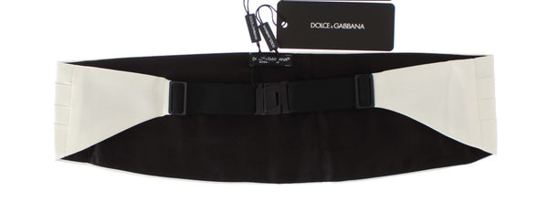 Dolce &amp; Gabbana White Wide Belt Silk Cummerbund