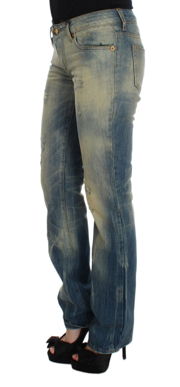 Cavalli Blue Wash Cotton Slim Fit Bootcut farkut