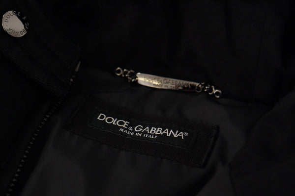 Dolce & Gabbana Elegant Black Hooded Parka Winter Jacket