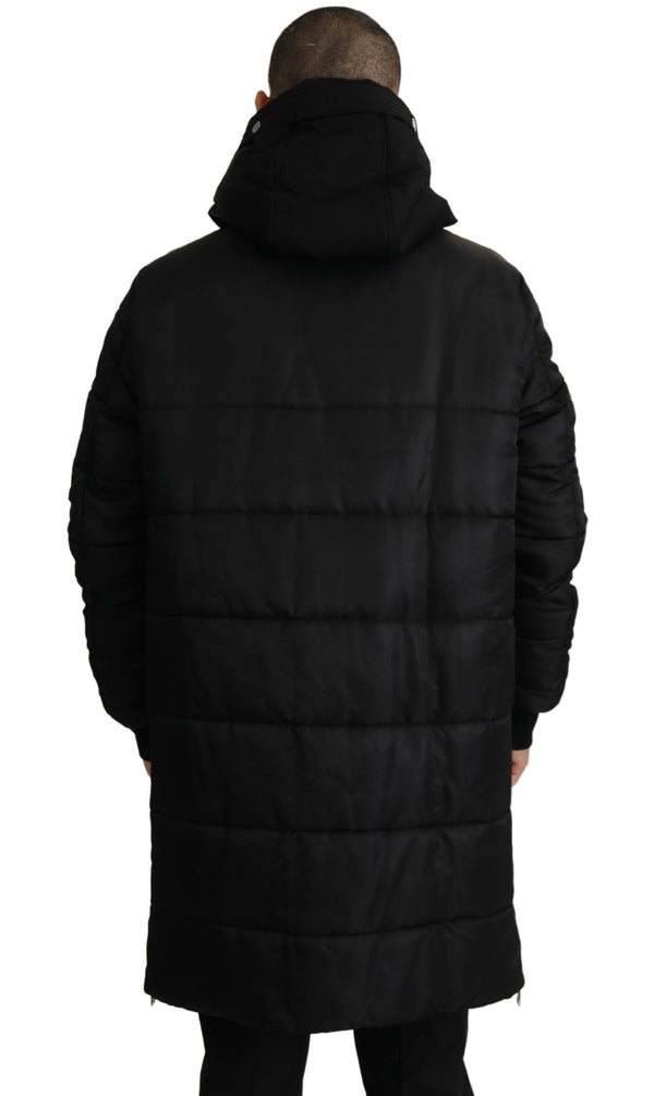 Dolce & Gabbana Elegant Black Hooded Parka Winter Jacket